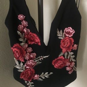 Brand new black embroidered crop top from Windsor